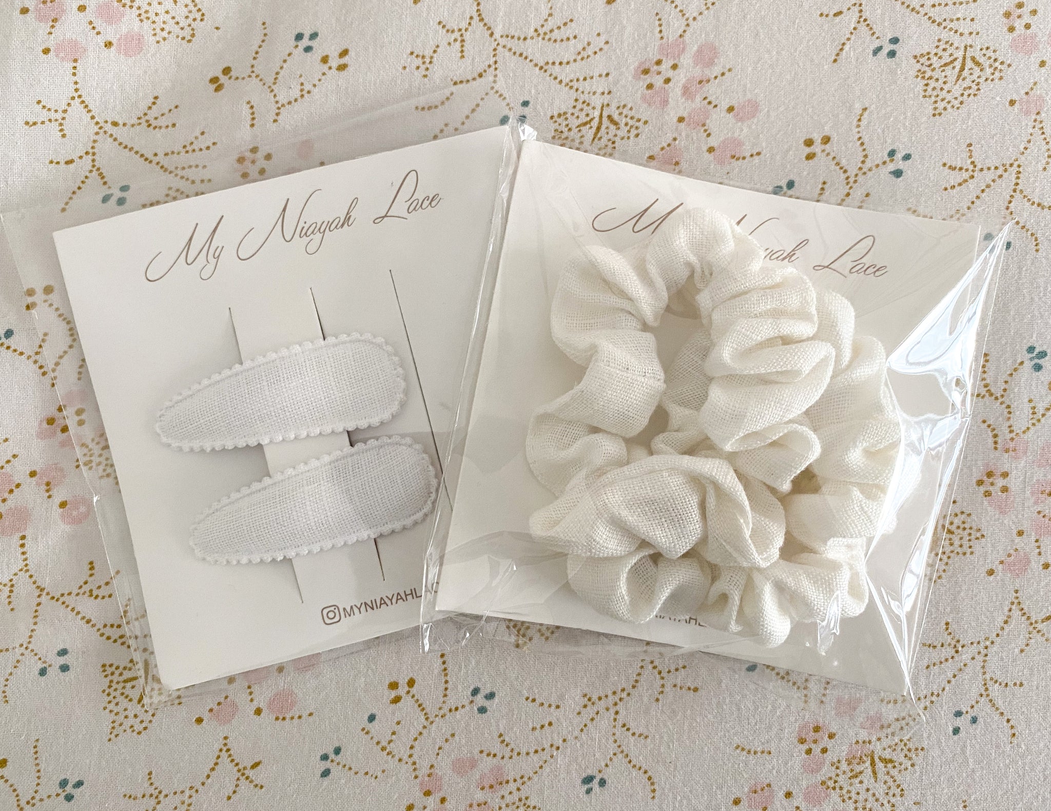 Fabric Clips - White Linen
